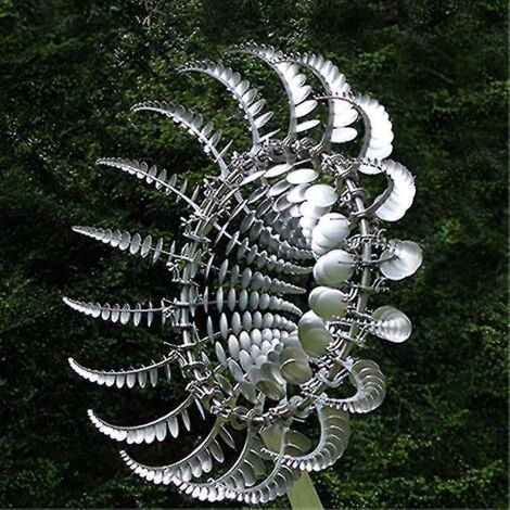 Moulin à vent magique en métal pour la décoration de jardin et de pelouse - Moulin à vent en métal 3D unique et magique (1/4)