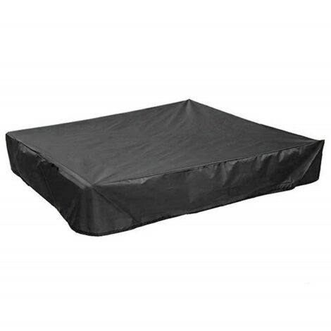 Bâche carrée anti-poussière, imperméable et anti-UV pour piscine avec jouets - 120 cm x 120 cm - Noire