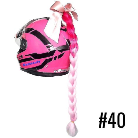 Queue de cheval tressée pour casque de moto, double tresse torsadée avec air - 40