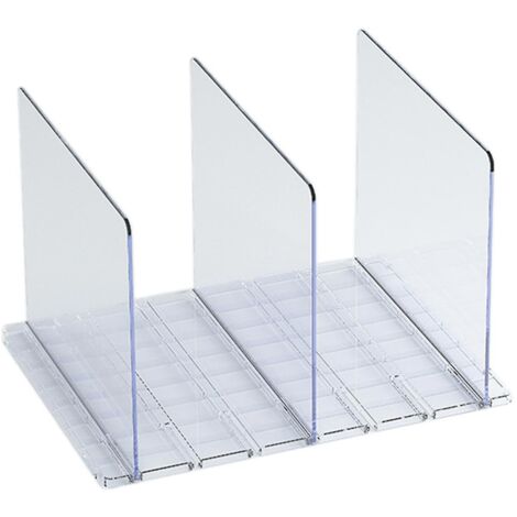 Séparateurs d'étagères, 3/4/5 pièces, étagères en ABS pour l'organisation des placards, livres, serviettes, chapeaux, séparateurs pour sacs à main - 3 pièces - Transparent (1/5)