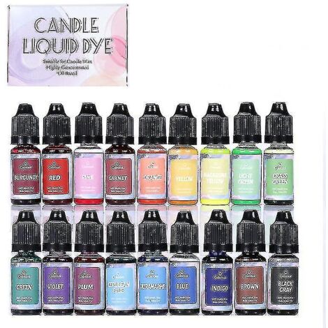 Colorant liquide à base d'huile, 18 couleurs, pour cire, colorant vif pour la fabrication de bougies, colorant naturel hautement concentré. (1/5)