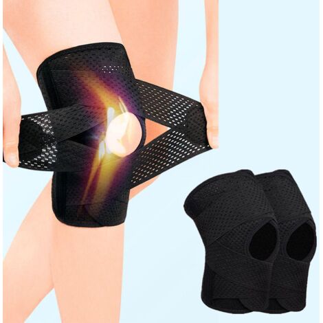 Genouillère avec stabilisateurs latéraux pour la douleur au genou et la déchirure du ménisque, soutien rotulien pour la récupération après une blessure articulaire (LCA/LCM) ou une arthrite, respirant (1/3)