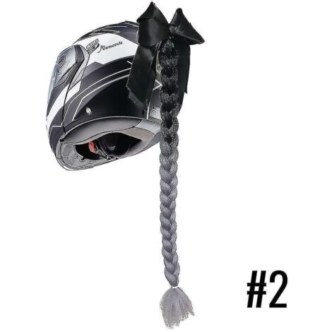 Queue de cheval tressée pour casque de moto, double tresse torsadée avec air - 2 (1/4)