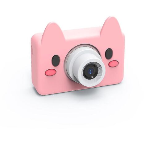 Étui de téléphone en silicone avec dragonne pour appareil photo enfant 2400W Pixel, motif cochon, 16 g. Idéal comme cadeau d'anniversaire pour filles et garçons. (1/5)