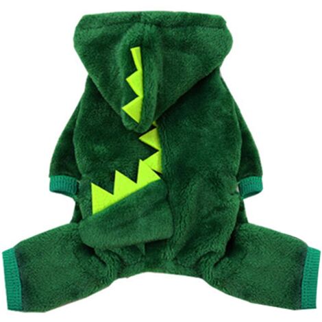 Vêtements pour animaux de compagnie : T-shirt doux pour chien avec motif dinosaure, style classique, mignon et confortable - Taille XS - Vert (1/5)
