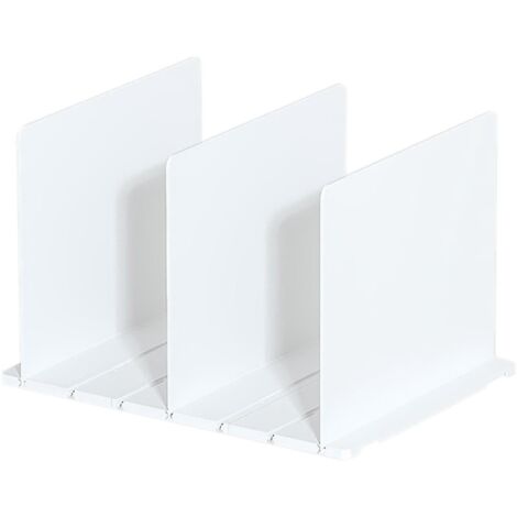 Séparateurs d'étagères, 3/4/5 pièces, étagères en ABS pour l'organisation des placards, livres, serviettes, chapeaux, séparateurs pour sacs à main - 3 pièces - Blanc (1/5)