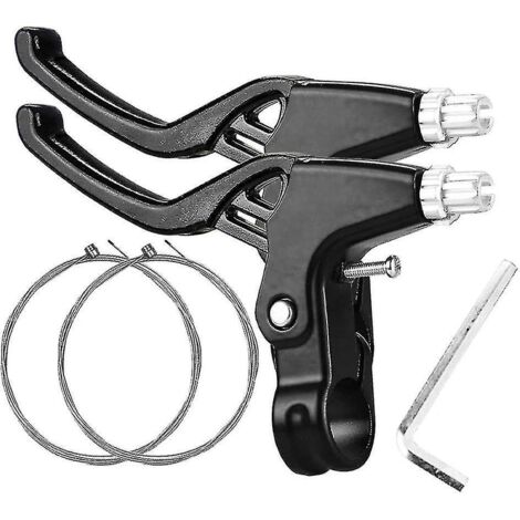 Leviers de frein, poignées de frein pour vélo enfant, levier de frein pour guidon de vélo en alliage d'aluminium, compatible avec la plupart des vélos, noir. (1/5)