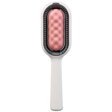 Peigne de toilettage multifonctionnel pour chats et chiens, démêlant et massant, idéal pour les poils longs (poils longs) - Rose (1/4)