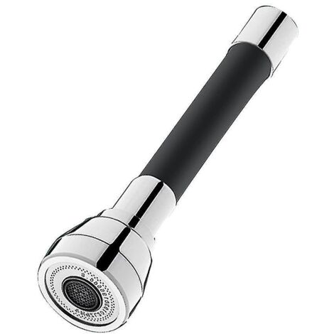 Rallonge de robinet universelle rotative à 360° avec tube d'extension moussant, tête de douchette mobile pour robinet de cuisine, noire, 30 cm (1/4)