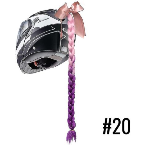 Queue de cheval tressée pour casque de moto, double tresse torsadée avec air - 20 (1/4)