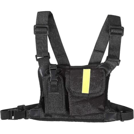 Harnais de poitrine pour talkie-walkie, sacoche avant jaune vif, étui de transport pour talkie-walkie bidirectionnel
