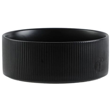 Gamelle en céramique pour chien - Bol robuste et durable pour nourriture et eau, compatible lave-vaisselle, style moderne - Noir (1/4)