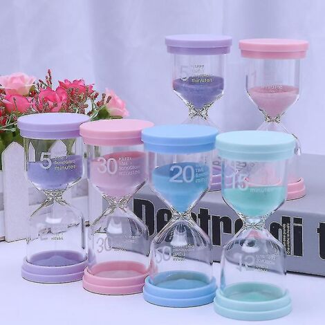 Sablier pour enfants - 1, 3, 5, 10, 15 et 30 minutes - Rose macarone (1/3)