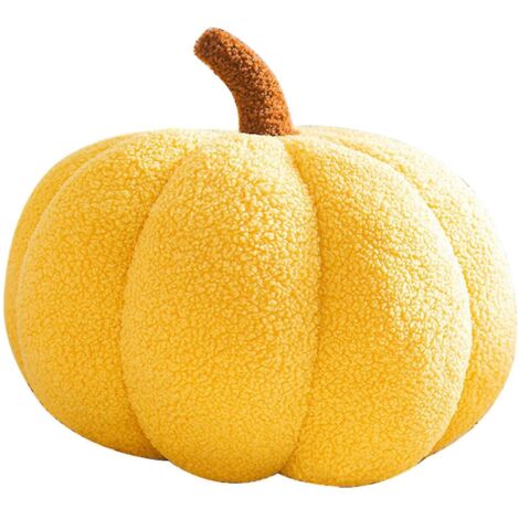 Coussin décoratif citrouille d'Halloween - Coussin citrouille doux et moelleux pour canapé - Décoration d'Halloween mignonne - 20 cm - jaune (1/5)