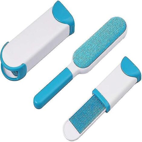 Brosse anti-peluches / Brosse anti-poils 2 pièces Blanc/bleu-- (1/5)