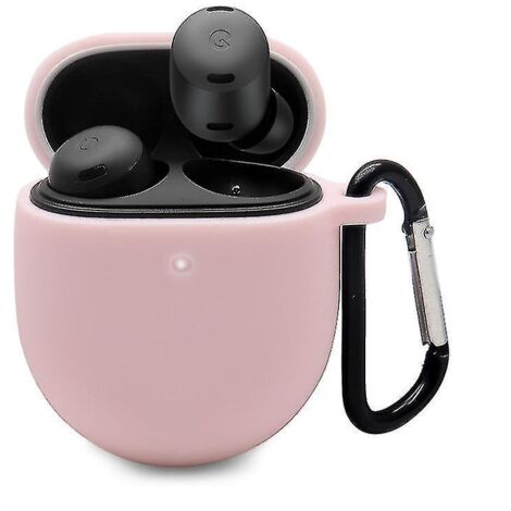 Étui de protection en silicone rose pour écouteurs Bluetooth Google Pixel Buds Pro, antichoc et avec boucle anti-perte (1/5)