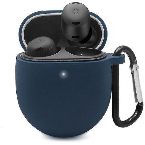 Étui de protection en silicone pour écouteurs Bluetooth Google Pixel Buds Pro, anti-chute et avec boucle anti-perte - Bleu nuit (1/5)