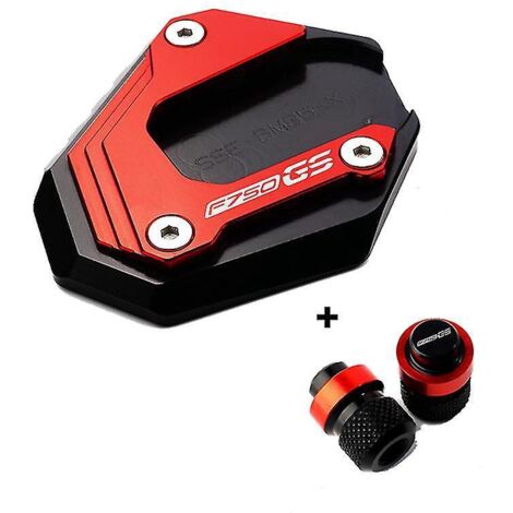 Accessoires moto pour BMW F850GS, F750GS, F 750, 850 GS, F850GS Adventure (2018-2022) : béquille latérale, rehausseur, bouchon de valve (rouge) (1/5)