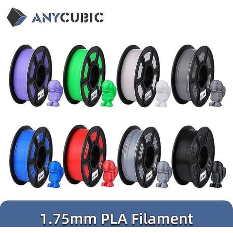 Filament PLA Anycubic 1,75 mm pour imprimante 3D, bobine de 1 kg, consommables en caoutchouc pour impression 3D FDM Mega S Vyper - BLANC - 1 kg