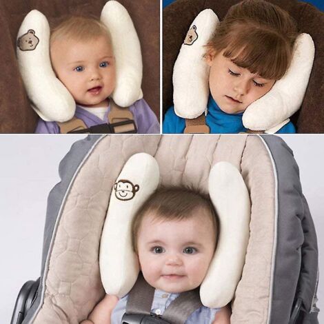 Coussin de voyage en forme de U pour siège auto, réglable pour la nuque et la tête des nourrissons et bébés, offrant une protection optimale aux enfants. (1/5)