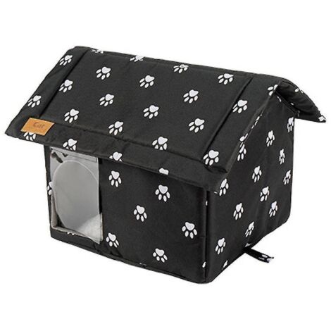 Niche extérieure pour chats errants, isolée, imperméable, chaude et résistante aux intempéries, idéale pour l'hiver. Convient aux chats d'intérieur et d'extérieur. (1/5)