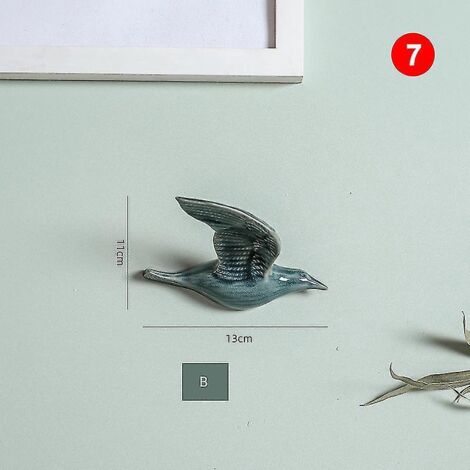 Décorations murales en céramique 3D en forme d'oiseaux - 8 pièces (1/5)