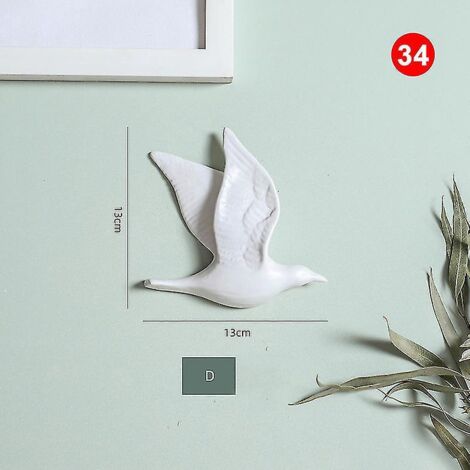 Décorations murales en céramique 3D en forme d'oiseaux - 34 pièces (1/5)