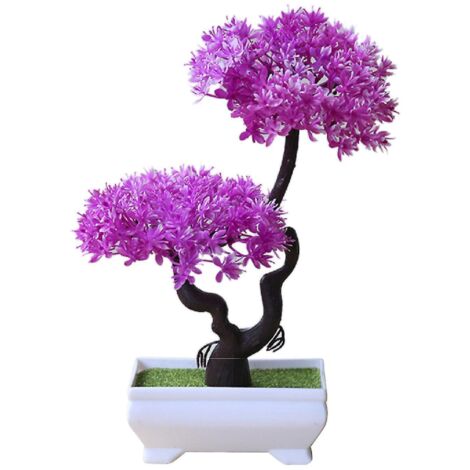 Plante artificielle réaliste, faux bonsaï en plastique sans entretien, ornement en pot, décoration pour la maison, l'hôtel ou le jardin, cadeau - 6 (1/5)