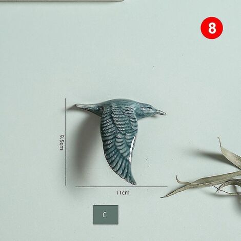 Décorations murales en céramique 3D en forme d'oiseaux - 7 pièces (1/5)