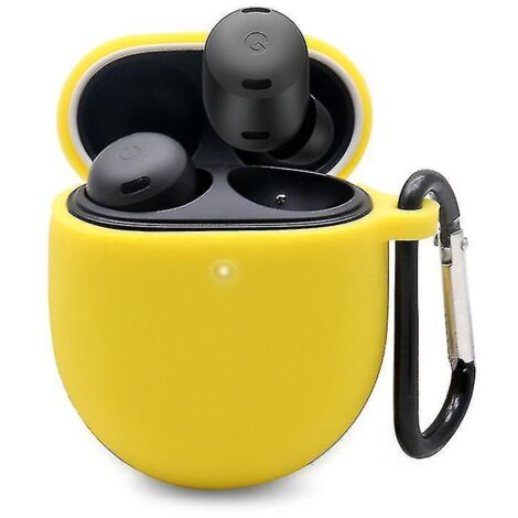 Étui de protection en silicone jaune pour écouteurs Bluetooth Google Pixel Buds Pro, antichoc et avec boucle anti-perte (1/5)