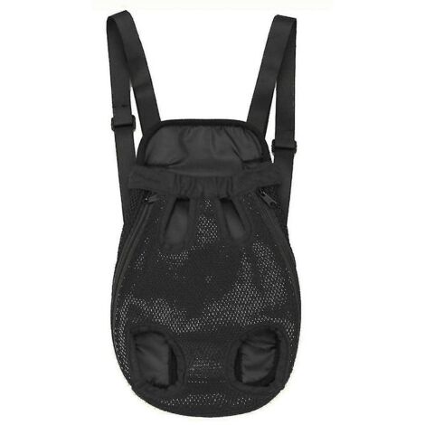 Sac à dos de transport pour animaux de compagnie, ajustable sur le devant, pour chats et chiens, avec ouverture pour les pattes et la queue sur le ventre - XL - Noir (1/3)