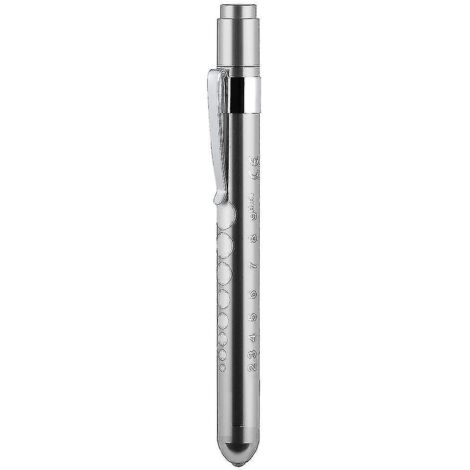 Stylo lampe médicale avec pupillomètre, lampe torche LED réutilisable pour infirmières, médecins et étudiants en soins infirmiers - Argenté (1/4)