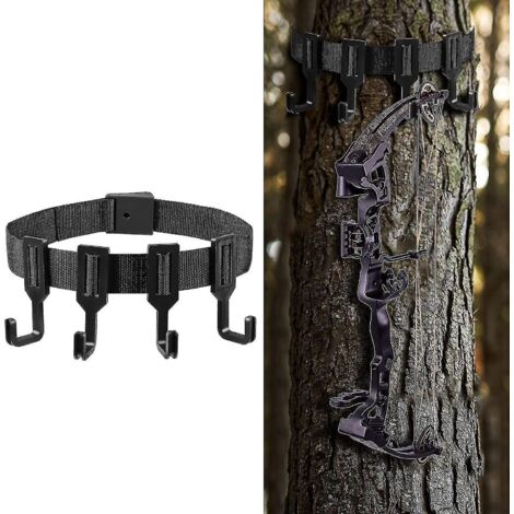 Supports de sangles pour mirador avec 4 crochets, support pour équipement d'arc en extérieur pour la chasse, le camping et la randonnée. (1/5)
