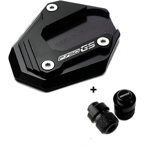 Accessoires moto pour BMW F850GS, F750GS, F 750, 850 GS, F850GS Adventure (2018-2022) : béquille latérale, rehausseur, bouchon de valve (noir) (1/5)