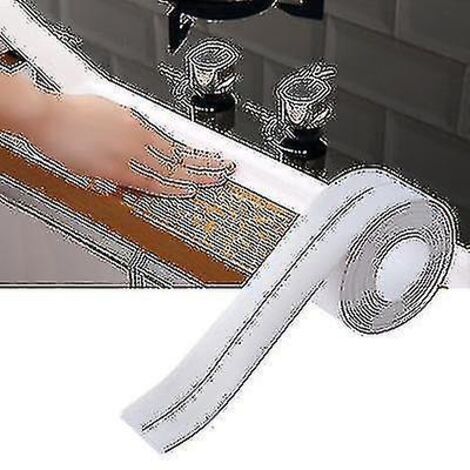 Ruban adhésif d'étanchéité imperméable et anti-moisissure pour papier peint, cuisine et sol en PVC - 2,2 cm x 320 cm - Blanc (1/4)