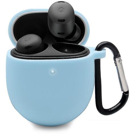 Étui de protection en silicone pour écouteurs Bluetooth Google Pixel Buds Pro, antichoc et avec boucle anti-perte - Bleu (1/5)