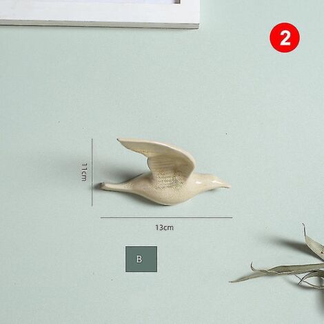 Décorations murales en céramique 3D en forme d'oiseaux - 2 pièces (1/5)
