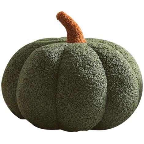 Coussin décoratif citrouille d'Halloween - Coussin citrouille doux et moelleux pour canapé - Décoration d'Halloween mignonne - 35 cm - vert (1/5)