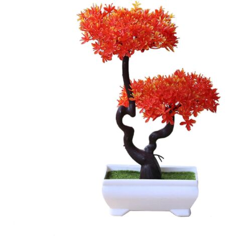 Plante artificielle réaliste, faux bonsaï en plastique sans entretien, ornement en pot, décoration pour la maison, l'hôtel ou le jardin, cadeau - 7 (1/5)