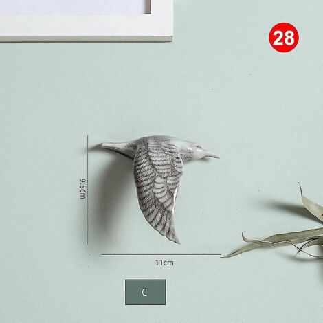 Décorations murales en céramique 3D en forme d'oiseaux - 28 pièces (1/5)