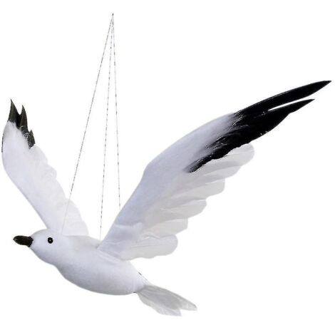 1 pendentif créatif en forme de mouette, modèle décoratif artificiel de mouette volante, ornement suspendu pour fête ou mariage - Taille L-33 x 32 cm (1/3)