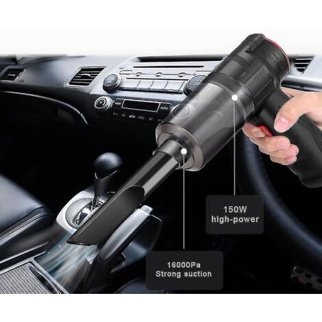 Aspirateur de voiture sans fil 16 000 Pa 150 W, souffleur sans fil 2 en 1, aspirateur portatif pour voiture et maison, mini-aspirateur double usage (1/4)