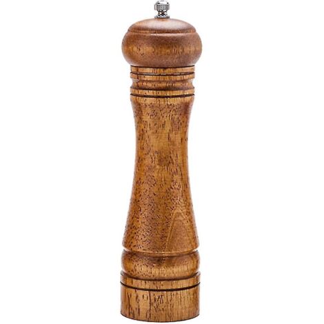 Wood Pepper Grinder Pepper Mill,adjustable Coarseness Wooden Peppermill, Ceramic Grinding Mechanism Salt Mill-8 inches- (1/5)