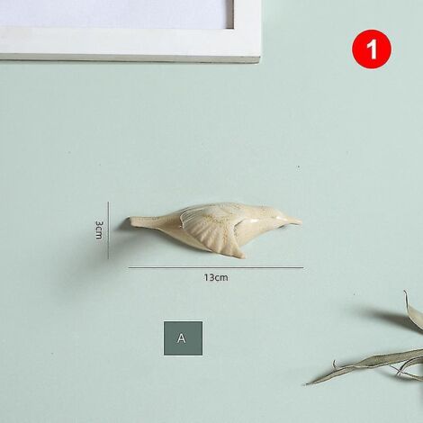 Décorations murales en céramique 3D en forme d'oiseaux - 1 pièce (1/5)