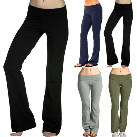 Leggings de sport extensibles pour femme, idéales pour le yoga, le fitness, la course à pied et la gym - Pantalon long - Taille 2XL - Gris (1/4)