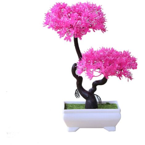 Plante artificielle réaliste, sans entretien, faux bonsaï en plastique en pot, décoration pour la maison, l'hôtel ou le jardin, cadeau - 3 (1/5)