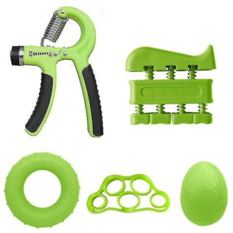 Ensemble de 5 pinces de renforcement des mains et des doigts (vert) (1/5)