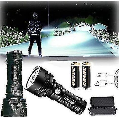 Lampe torche LED haute puissance étanche de 30 000 à 100 000 lumens, ultra-lumineuse, 3 modes, lampe torche LED rechargeable USB XLM-P70 la plus puissante de 50 W (1/5)