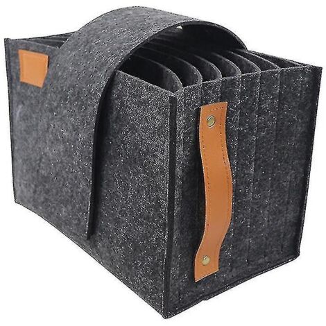 Porte-bols et assiettes pliable, sac de rangement portable et multifonctionnel en feutre pour la vaisselle et la cuisine - Gris moyen (1/3)
