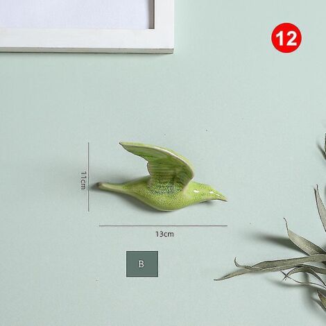 Décorations murales en céramique 3D en forme d'oiseaux - 12 pièces (1/5)